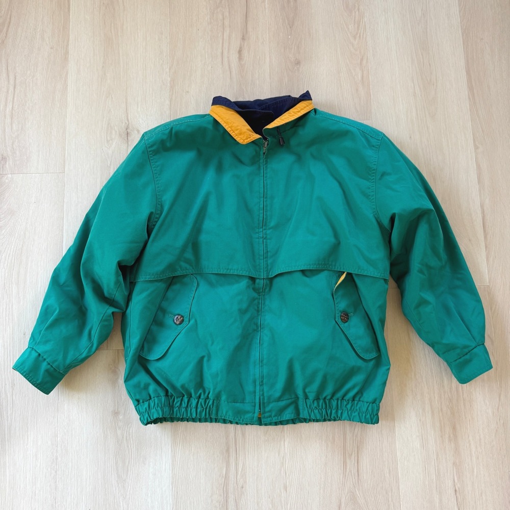 VTG! London Fog‎ Green Thinsulate Golf Jacket Windbreaker 2-in-1 Coat M Retro